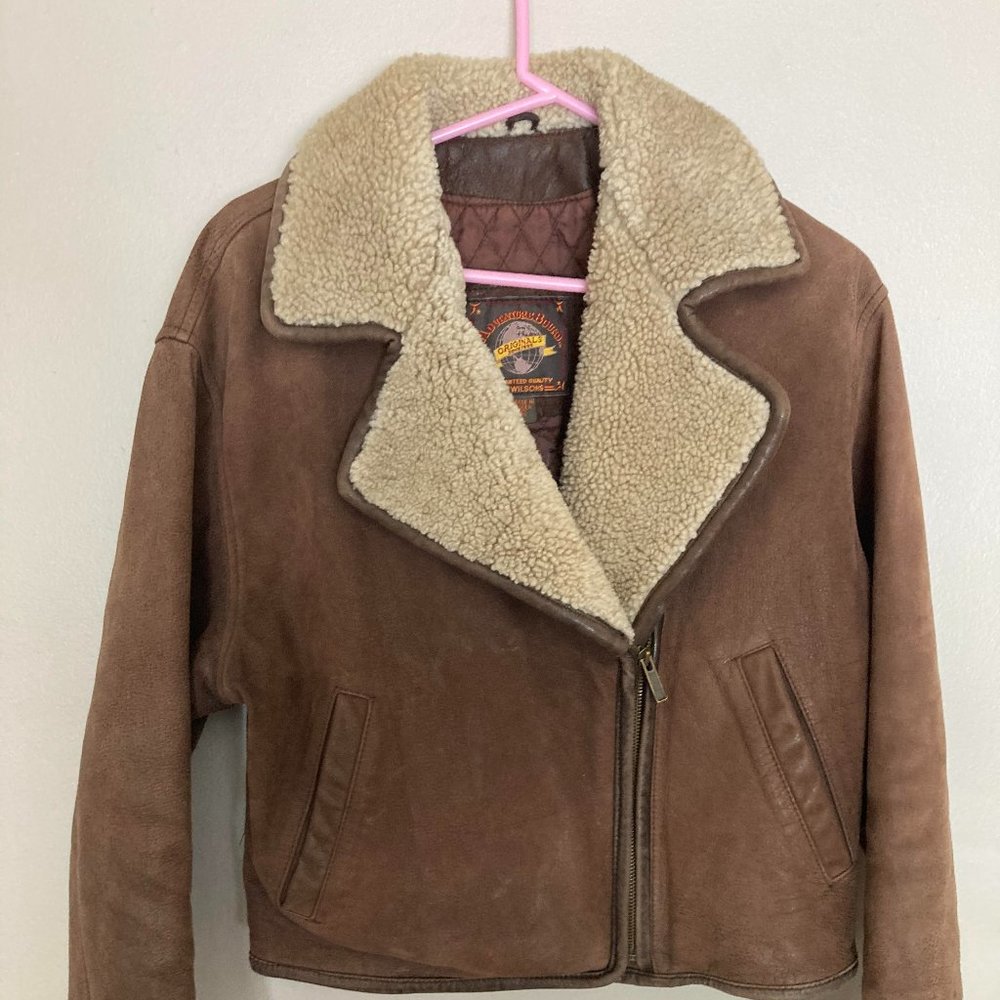 Adventure Bound Leather Bomber Jacket Small